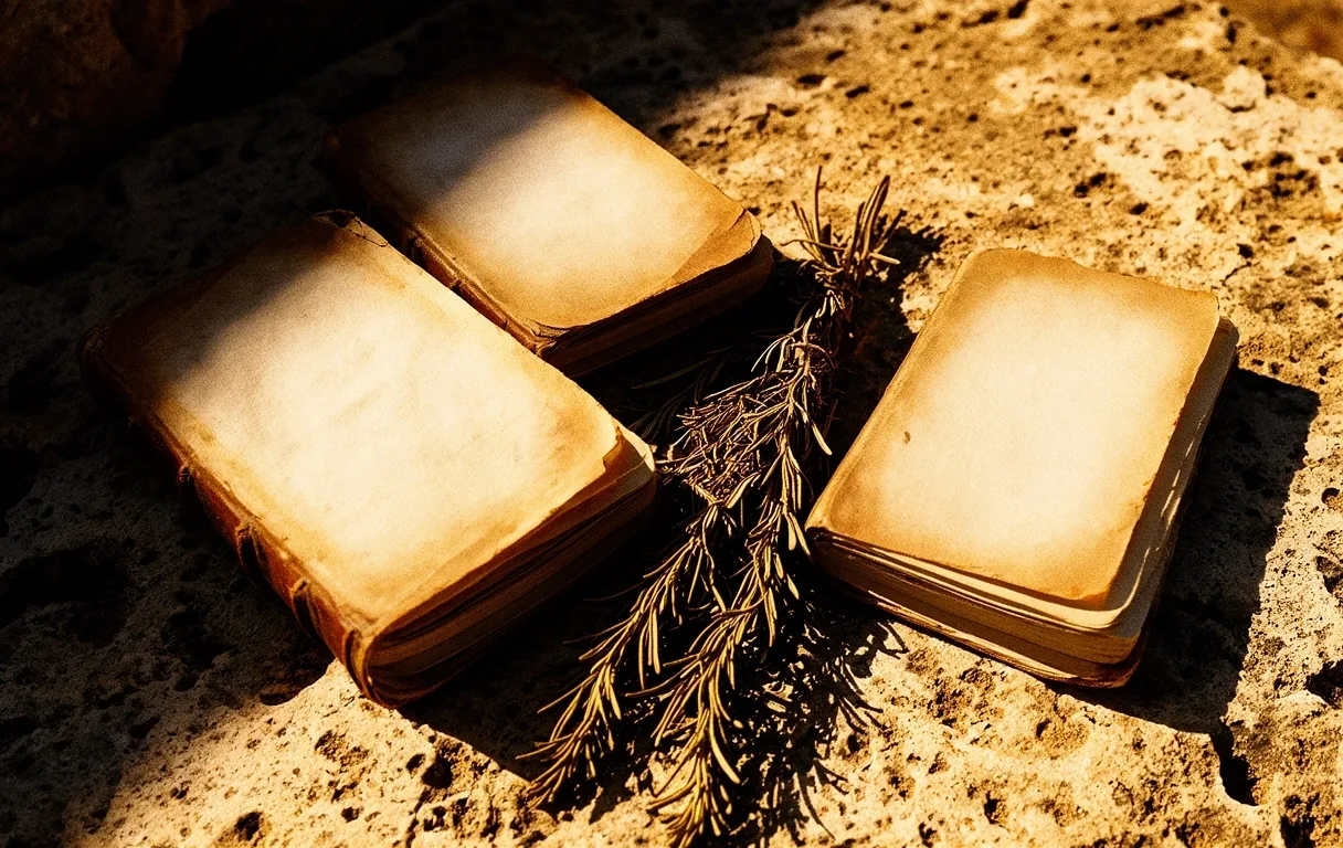 Traditional manuscripts and herbs
